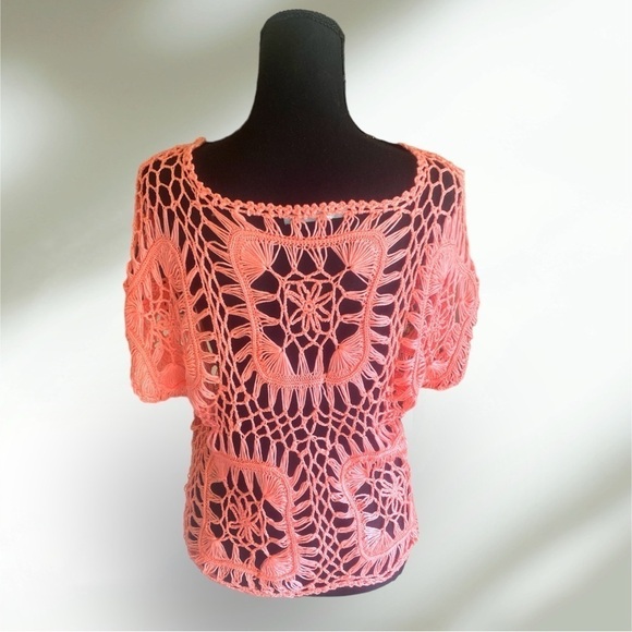 MAURICES Allover Crochet Top Boho Chic Balletcore Women’s Size XS - Picture 5 of 9